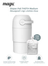 MAGIC - THOTH M Diaper Pail | Odorless & Telescopic | Toilet Lid | Free Roll of 15 Bags - White