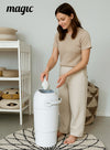 MAGIC - THOTH M Diaper Pail | Odorless & Telescopic | Toilet Lid | Free Roll of 15 Bags - White