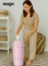 MAGIC - THOTH M Diaper Pail | Odorless & Telescopic | Toilet Lid | Free Roll of 15 Bags - Blush Pink