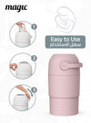 MAGIC - THOTH M Diaper Pail | Odorless & Telescopic | Toilet Lid | Free Roll of 15 Bags - Blush Pink