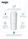 MAGIC - THOTH L Diaper Pail | Odorless & Telescopic | 2nd Life Concept: Converts to Potty Trainer, Kitchen Waste Bin, or Toilet Lid | Free Roll of 15 Bags - White