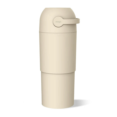 MAGIC - THOTH L Diaper Pail | Odorless & Telescopic | 2nd Life Concept: Converts to Potty Trainer, Kitchen Waste Bin, or Toilet Lid | Free Roll of 15 Bags - Beige