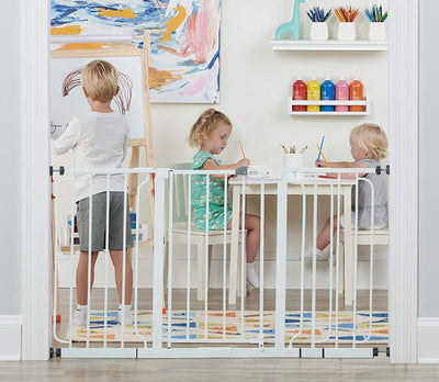 Regalo Widespan Extra Wide Baby Gate – Adjustable 29" to 56" Safety Gate with Walk-Through Door, Pressure & Hardware Mounting for Doorways & Hallways