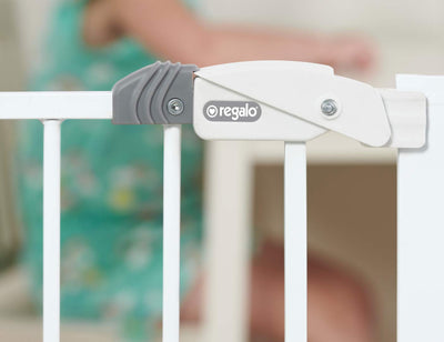 Regalo Widespan Extra Wide Baby Gate – Adjustable 29" to 56" Safety Gate with Walk-Through Door, Pressure & Hardware Mounting for Doorways & Hallways