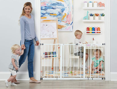 Regalo Widespan Extra Wide Baby Gate – Adjustable 29" to 56" Safety Gate with Walk-Through Door, Pressure & Hardware Mounting for Doorways & Hallways