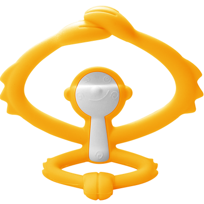 Mombella Hugging Monkey Teether Toy for Babies 5+ Months – BPA-Free, Soft Silicone, Safe & Fun Design for Teething Relief, Easy-Grip, Ideal Gift - Yellow