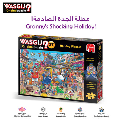Wasgij Original 37: Holiday Fiasco Puzzle | 1000 Pieces | Challenge Your Imagination | Eco-Friendly Recycled Cardboard | Unique Twist on Jigsaw Puzzles | 68 x 49 cm