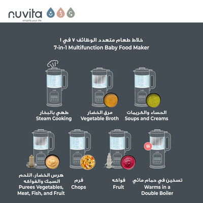 7-in-1 Magic Pappa Baby Food Maker | Multifunctional Steaming, Blending & Chopping | 3 Blades for Custom Textures | Dual Glass & Steel Containers | Easy-to-Clean | Programmable Timer