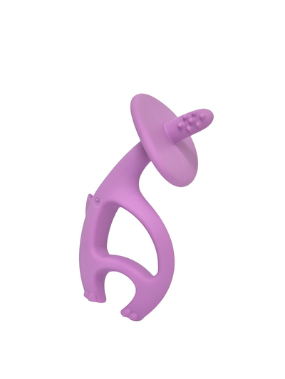 Mombella Dancing Elephant Teether Toy for Babies 4+ Months – BPA-Free, Soft Silicone, Safe and Fun Design for Teething Relief, Easy to Hold - Purple