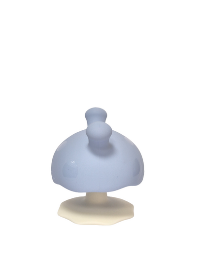 Mombella Mimi Mushroom Soothe Teether Toy for Babies 3+ Months – BPA-Free, Soft Silicone, Teething Relief, Easy-Grip Design, Free Clip Included - Light Blue