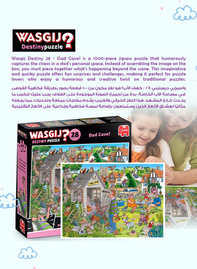Wasgij Destiny 28 - Dad Cave Puzzle | 1000 Pieces | Fun & Challenging | Imagination Puzzle | Eco-Friendly Materials | Size 68x49 cm | Unique Puzzle Concept