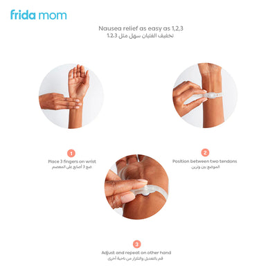 Frida Mom Nausea Bands for Morning Sickness Relief, 24/7 Support Through Pressure Point Therapy, Includes 2 Bands and Storage Case
