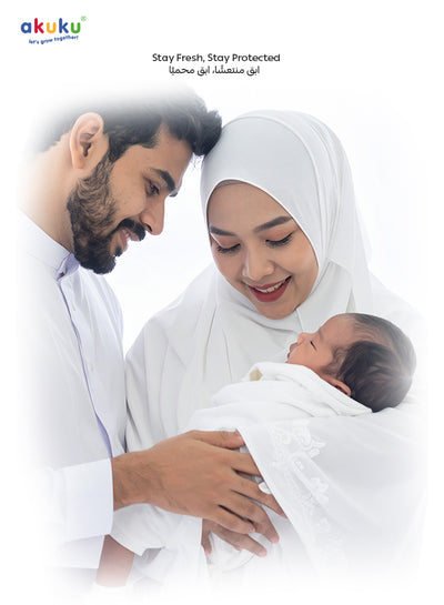 Akuku - Postpartum Pads for After Birth | Ultra Absorbent Night Use | Soft Breathable Hygiene Pads | Leak Protection | Pack of 10 | Thin & Discreet | 36.5 x 14.5 x 0.5 cm