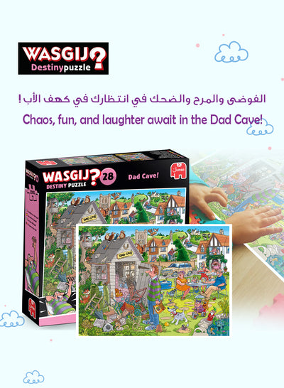 Wasgij Destiny 28 - Dad Cave Puzzle | 1000 Pieces | Fun & Challenging | Imagination Puzzle | Eco-Friendly Materials | Size 68x49 cm | Unique Puzzle Concept