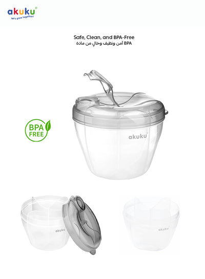4-Compartment Powdered Milk Dispenser | Baby Formula Storage Box | Airtight Rotating Lid | Travel-Friendly | Holds 32 Scoops | BPA-Free | Hygienic & Safe
