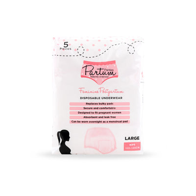 Partum Panties Maternity Disposable Underwear – Medium (AU 6–10/12) / Large (AU 12-18/20) – High-Waisted, Ultra-Soft, Absorbent – 5-Pack – C-Section & Postpartum Support