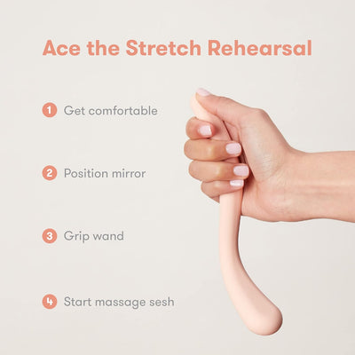 Frida Mom Prepare-to-Push Perineal Massage Wand OB-GYN Developed | Reduces Risk of Tearing | Easy Reach Around Bump | 100% Silicone | Includes Mirror for Guided | Pregnancy & Postpartum Essential
