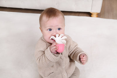 Mombella Ollie Octopus Teether Toy for Babies 5+ Months – Original Design, BPA-Free, Soft Silicone, Perfect for Teething Relief & Sensory Play - Pink