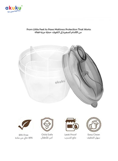 4-Compartment Powdered Milk Dispenser | Baby Formula Storage Box | Airtight Rotating Lid | Travel-Friendly | Holds 32 Scoops | BPA-Free | Hygienic & Safe