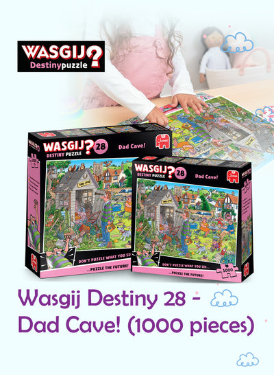 Wasgij Destiny 28 - Dad Cave Puzzle | 1000 Pieces | Fun & Challenging | Imagination Puzzle | Eco-Friendly Materials | Size 68x49 cm | Unique Puzzle Concept