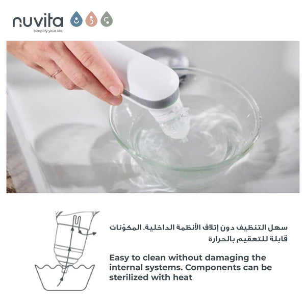 Electric Nasal Aspirator with Rechargeable Battery | 5 Suction Levels | 3 Soft Silicone Nozzles | Heat Sterilizable | Lullabies & Lights | Hygienic Case | Portable Baby Nose Cleaner