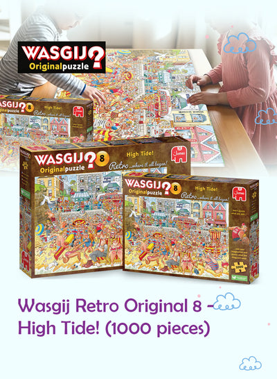 Wasgij Retro Original 8 - High Tide Puzzle | 1000 Pieces | Unique Puzzle Concept | Fun & Challenging | Eco-friendly Materials | Size 68x49 cm