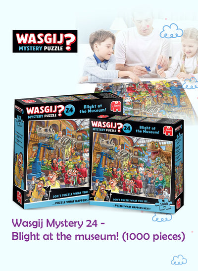 Wasgij Mystery 24 - Blight at the Museum Puzzle | 1000 Pieces | Unique Puzzle Concept | Imagination Challenge | Eco-Friendly Materials | Size 68x49 cm