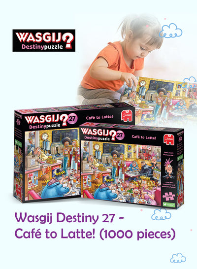 Wasgij Destiny 27 - Café to Latte Puzzle | 1000 Pieces | Unique Puzzle Concept | Fun & Creative Challenge | Eco-Friendly Materials | Size 68x49 cm