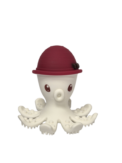 Mombella Ollie Octopus Teether Toy for Babies 5+ Months – Original Design, BPA-Free, Soft Silicone, Perfect for Teething Relief & Sensory Play - Chimney Red