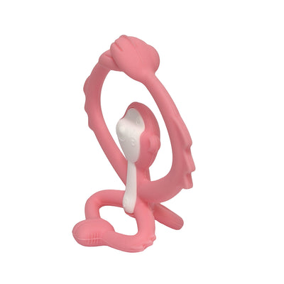Mombella Hugging Monkey Teether Toy for Babies 5+ Months – BPA-Free, Soft Silicone, Safe & Fun Design for Teething Relief, Easy-Grip, Ideal Gift - Pink