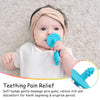 Mombella Dancing Elephant Teether Toy for Babies 4+ Months – BPA-Free, Soft Silicone, Safe and Fun Design for Teething Relief, Easy to Hold - Blue