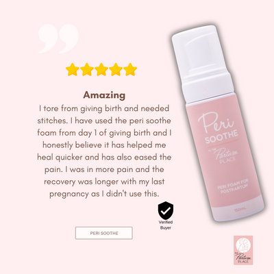 Partum Panties - Peri Soothe Foam – Natural Postpartum Relief with Witch Hazel, Ginger & Rosemary – 150ml – Soothes & Heals Perineal Discomfort