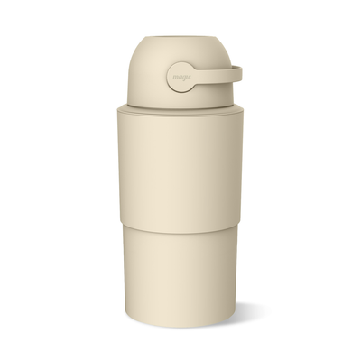 MAGIC - HEKA L Diaper Pail | Odorless &amp; Telescopic | 45 Diaper Capacity | 2nd Life Concept: Converts to Potty Trainer, Kitchen Waste Bin, or Toilet Lid | Free Roll of 15 Bags - Beige