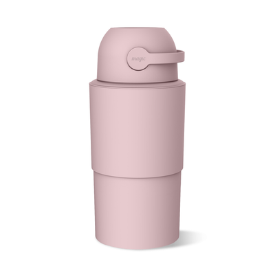 MAGIC - HEKA L Diaper Pail | Odorless &amp; Telescopic | 45 Diaper Capacity | 2nd Life Concept: Converts to Potty Trainer, Kitchen Waste Bin, or Toilet Lid | Free Roll of 15 Bags - Blush Pink