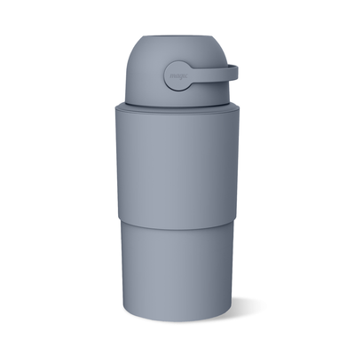 MAGIC - HEKA L Diaper Pail | Odorless &amp; Telescopic | 45 Diaper Capacity | 2nd Life Concept: Converts to Potty Trainer, Kitchen Waste Bin, or Toilet Lid | Free Roll of 15 Bags - Pigeon Blue
