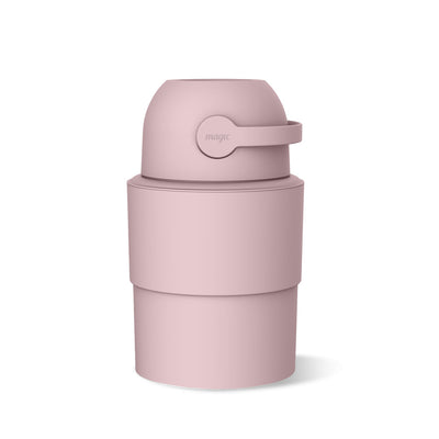 MAGIC - HEKA M Diaper Pail | Odorless &amp; Telescopic | 35 Diaper Capacity | 2nd Life Concept: Converts to Potty Trainer, Kitchen Waste Bin, or Toilet Lid | Free Roll of 15 Bags - Blush Pink
