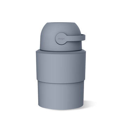 MAGIC - HEKA M Diaper Pail | Odorless &amp; Telescopic | 35 Diaper Capacity | 2nd Life Concept: Converts to Potty Trainer, Kitchen Waste Bin, or Toilet Lid | Free Roll of 15 Bags - Pigeon Blue